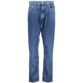 Jean femme calvin klein en coton bleu avec coupe droite classique et délavage subtil