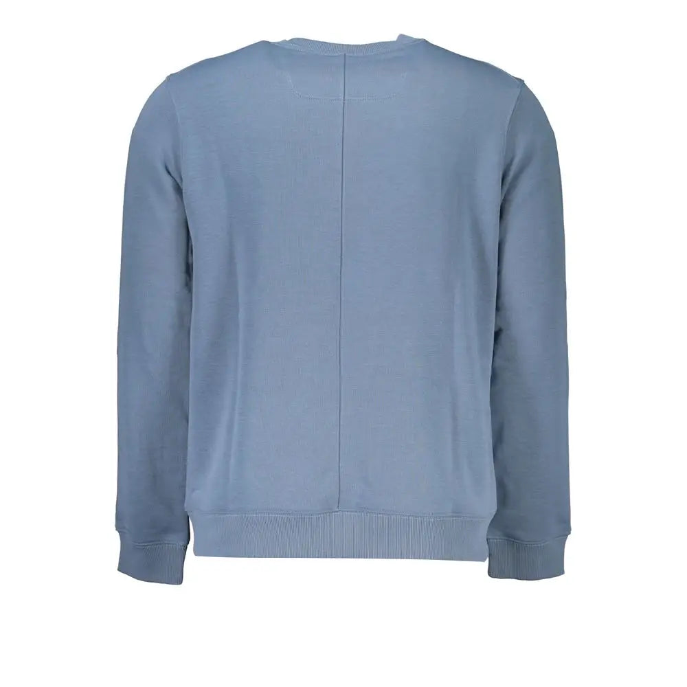 Sweatshirt homme calvin klein bleu en polyester avec col rond et poignets et ourlet côtelés doux