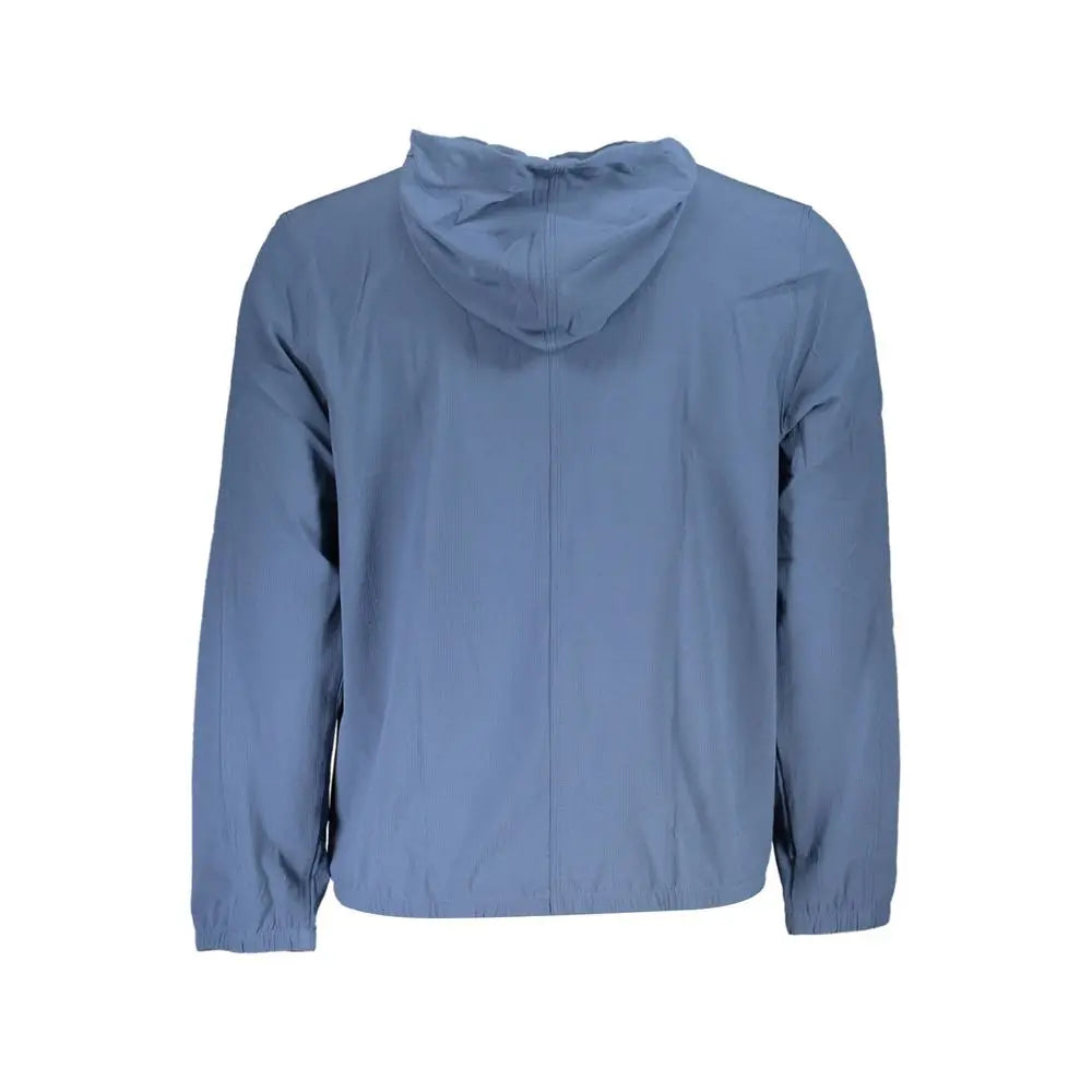 Sweatshirt homme calvin klein bleu en polyester léger avec capuche et tissu synthétique lisse manches élastiques