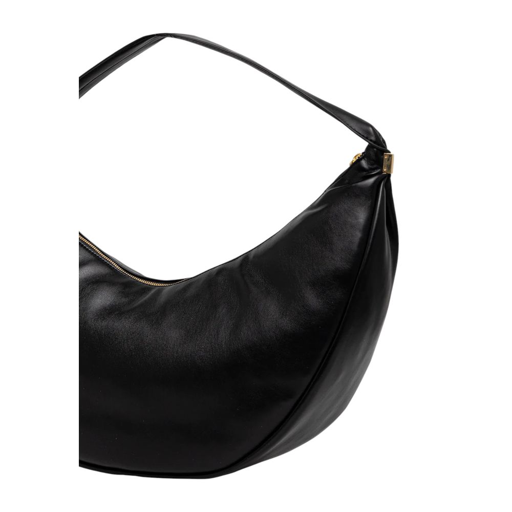Sac à main Calvin Klein en polyéthylène noir, style élégant avec poignées, vue de face.