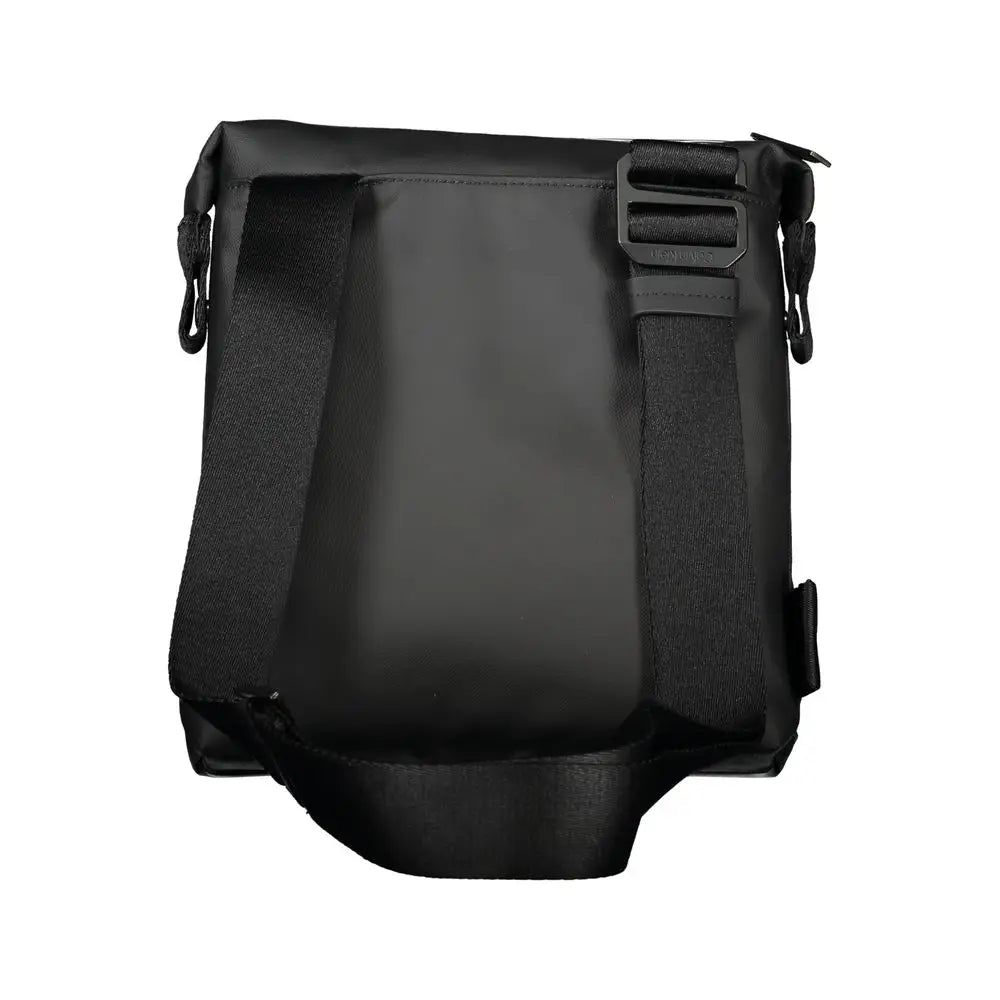 Calvin klein sac élégant noir en nylon imperméable avec bandoulière réglable et détails contrastants