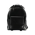 Calvin klein élégant sac à dos urbain noir en cuir avec finition brillante et compartiment pour ordinateur portable
