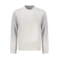 Sweatshirt calvin klein gris en coton pour homme avec logo rouge brodé minimaliste sur la poitrine gauche