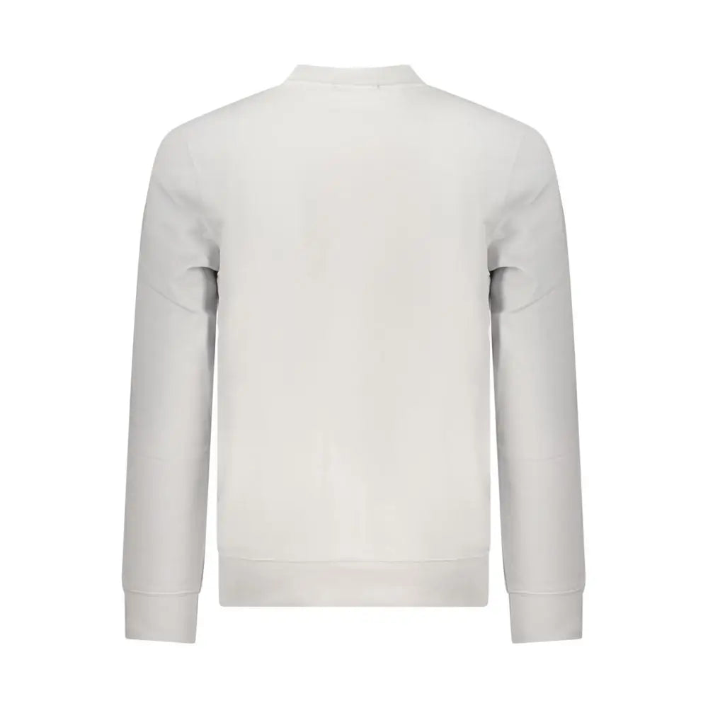 Calvin klein sweat-shirt homme en coton gris off-white minimaliste à col rond avec tissu doux et lignes épurées