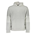 Sweatshirt homme calvin klein gris en coton avec logo blanc discret et manches grises foncées contrastantes