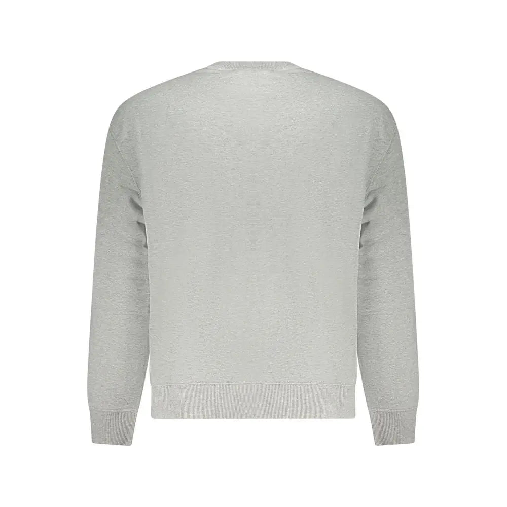 Calvin klein sweat-shirt homme gris en coton avec col rond et poignets et taille côtelés