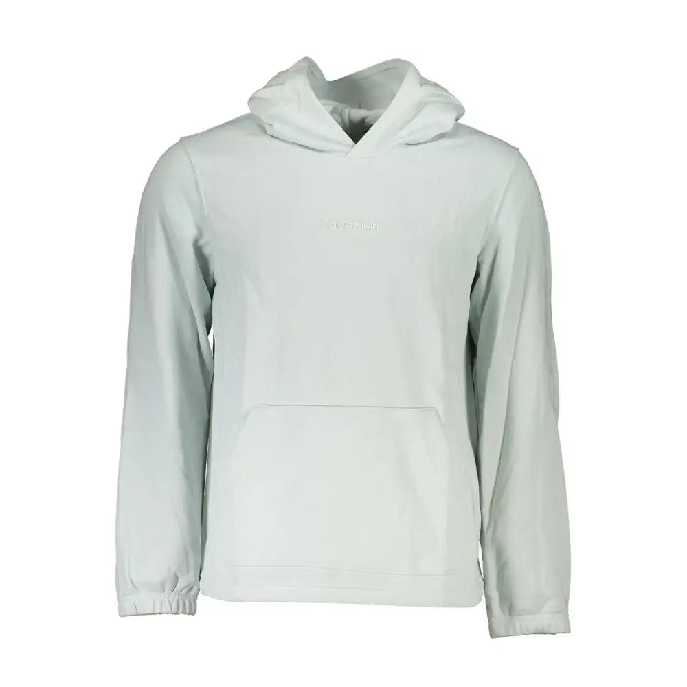 Calvin klein green cotton men sweater un sweat à capuche gris clair en coton avec logo brodé subtil et poignets élastiques