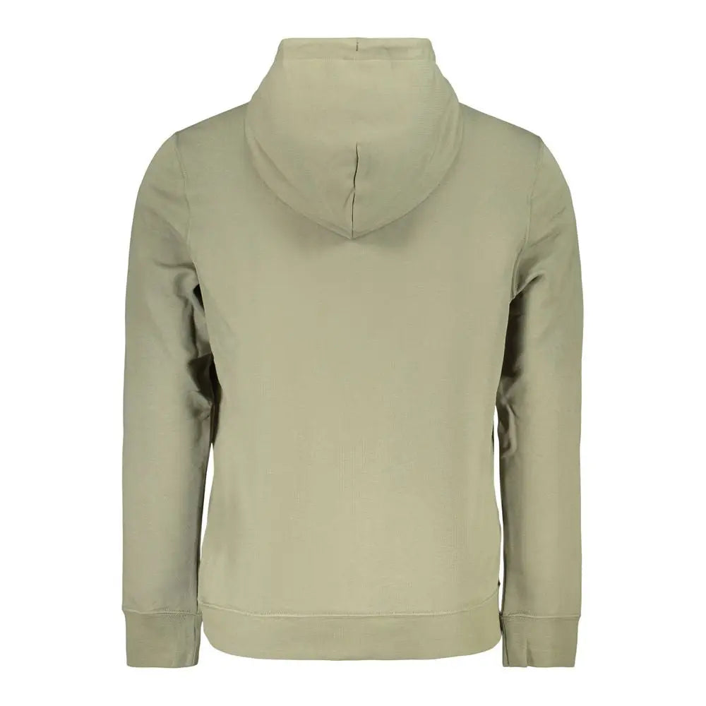 Sweat à capuche homme calvin klein vert coton beige en tissu léger et lisse avec poignets côtelés