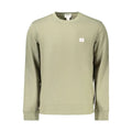 Sweatshirt calvin klein vert olive en coton pour homme avec petit logo blanc sur la poitrine gauche