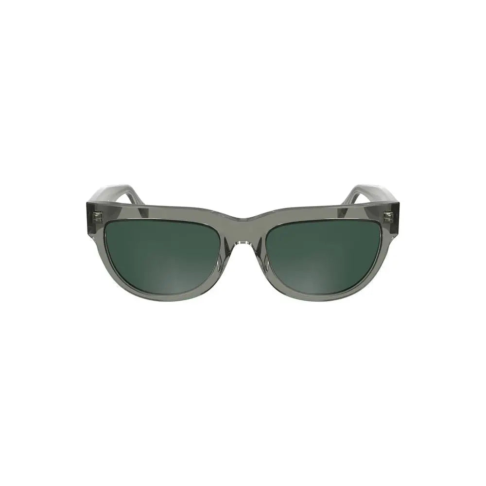 Lunettes de soleil femmes calvin klein grigio en acetate gris avec verres verts degrade et monture rectangulaire