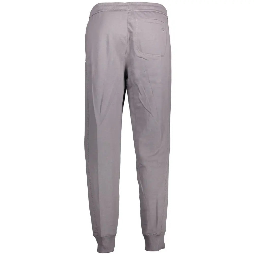Calvin klein gris pantalon de sport homme en coton avec taille élastique et poignets côtelés amples