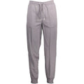Pantalon de sport gris calvin klein en coton avec taille à cordon et poignets côtelés pour homme