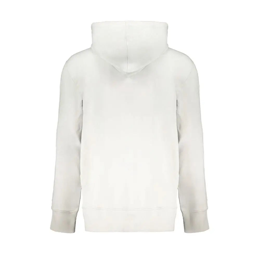 Sweatshirt homme calvin klein grigio en coton blanc à capuche avec tissu doux et poignets côtelés