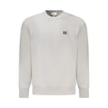Sweatshirt Calvin Klein grigio en coton pour homme couleur écru avec logo brodé discret sur la poitrine
