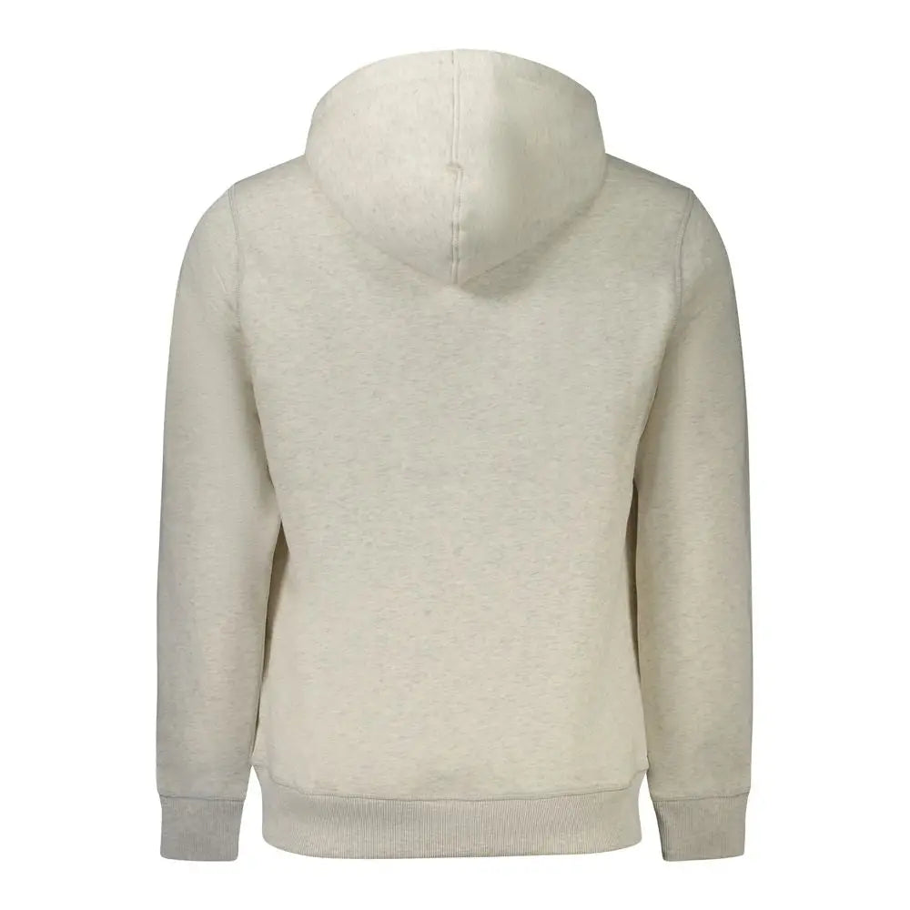 Sweat à capuche homme calvin klein grigio en coton gris clair chiné avec capuche classique et poignets côtelés