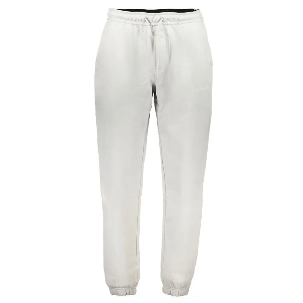 Pantalon de survêtement calvin klein grigio en coton crème avec taille à cordon et poignets élastiques