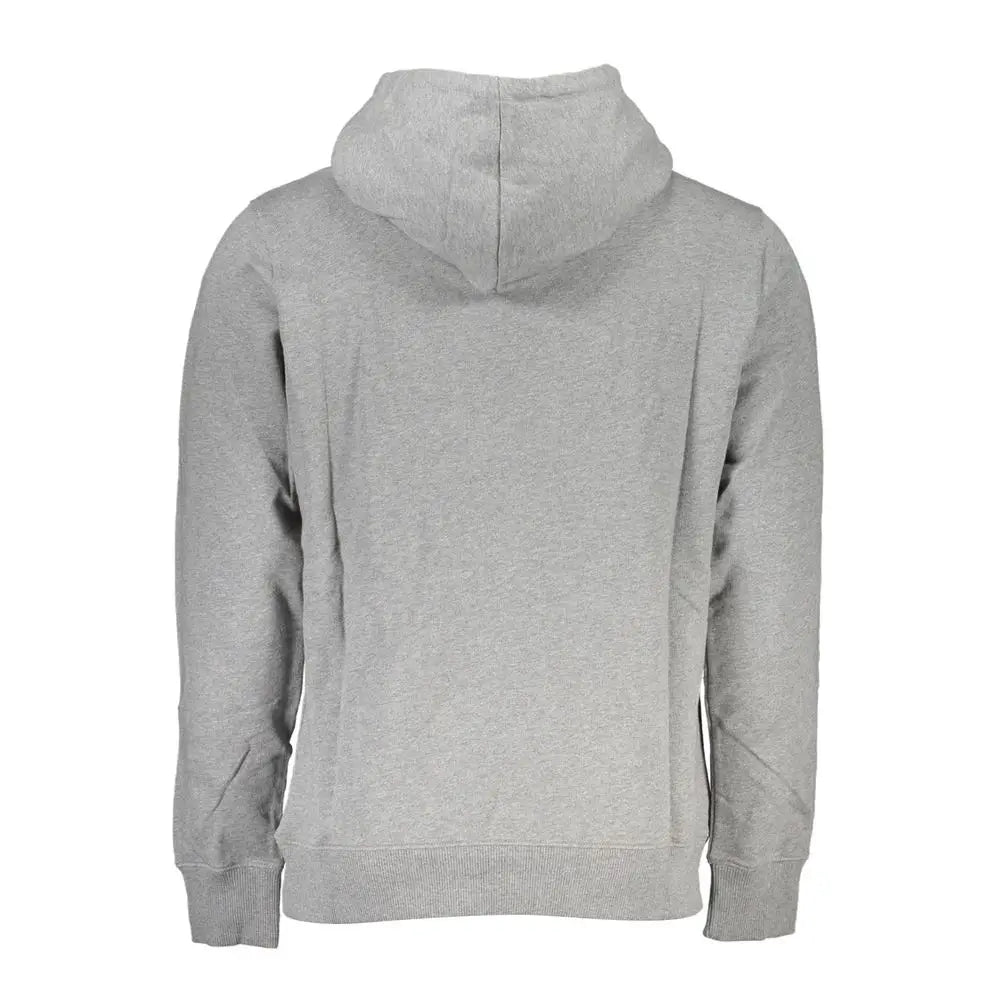 Sweatshirt homme calvin klein grigio en coton gris chiné avec capuche design minimaliste et poignets côtelés