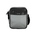 Calvin klein grigio sac bandoulière homme noir et gris en polyester avec panneau en cuir texturé et fermeture éclair argentée
