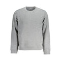 Sweatshirt calvin klein gris heathered en polyester pour homme avec col rond poignets et ourlet côtelés