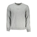 Sweatshirt homme calvin klein grigio polyester gris chiné avec logo discret le long des manches et sur la poitrine