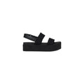 Calvin klein jeans sandales plateformes noires en coton bio avec trois brides élastiques et semelle épaisse coussinée