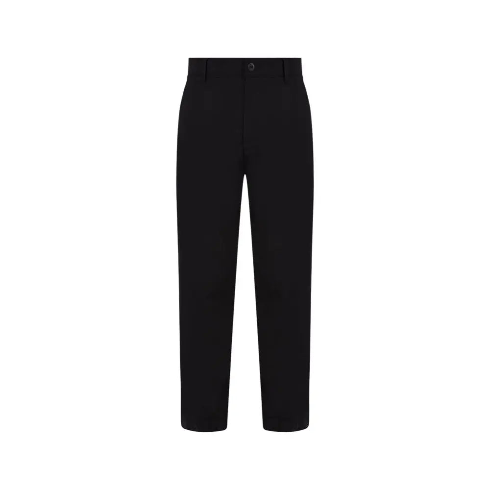 Pantalon chino noir en coton recyclé calvin klein jeans avec coupe droite et fermeture à un bouton à la taille