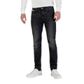 Jeans skinny en coton bleu calvin klein avec coupe slim et légère décoloration sur les cuisses en denim noir