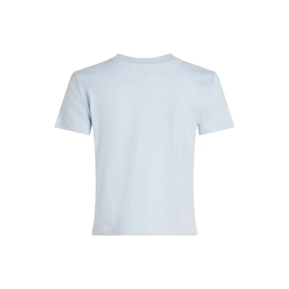 T-shirt blanc minimaliste calvin klein jeans en coton recyclé à col rond classique et manches courtes