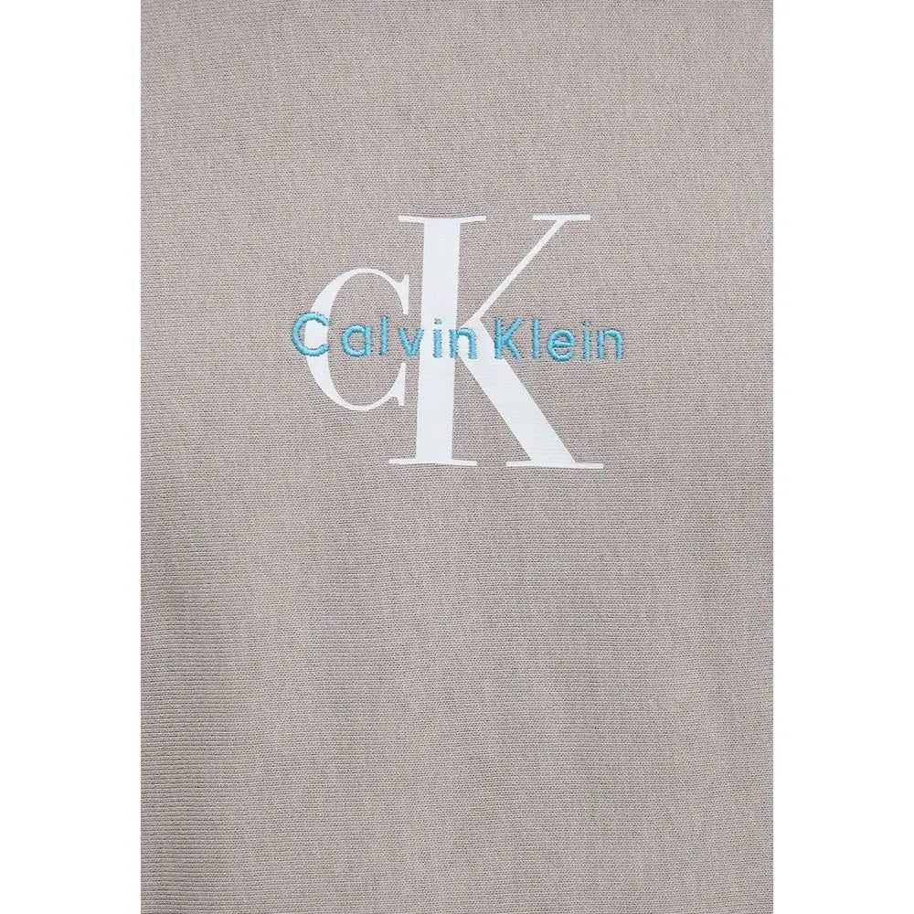 Carnet calvin klein gris texturé avec logo blanc et bleu clair pour hoodie gris en coton calvin klein jeans