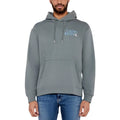 Sweat à capuche calvin klein jeans en coton gris avec logo bleu et blanc subtil sur la poitrine