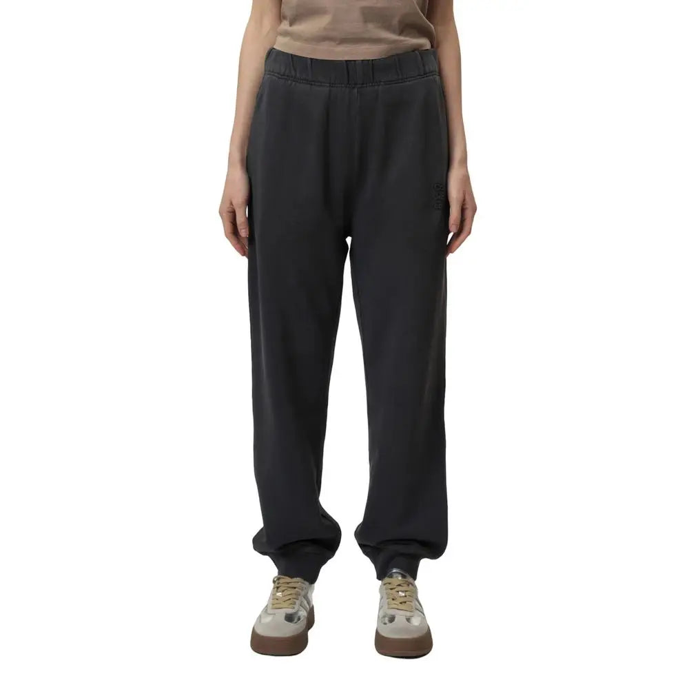 Pantalon de jogging calvin klein jeans gris en coton avec taille élastique et bas côtelés coupe relaxed