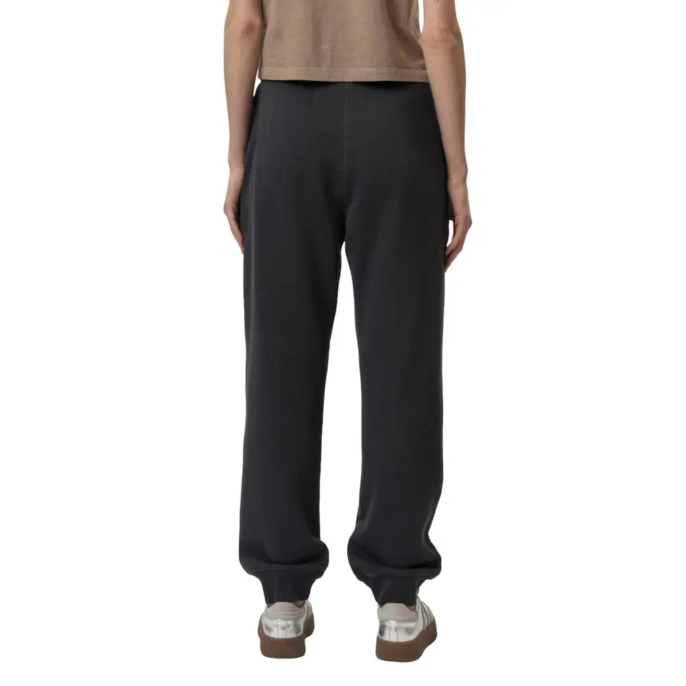 Joggers noirs en coton avec taille élastique et poignets côtelés calvin klein jeans pour le sport