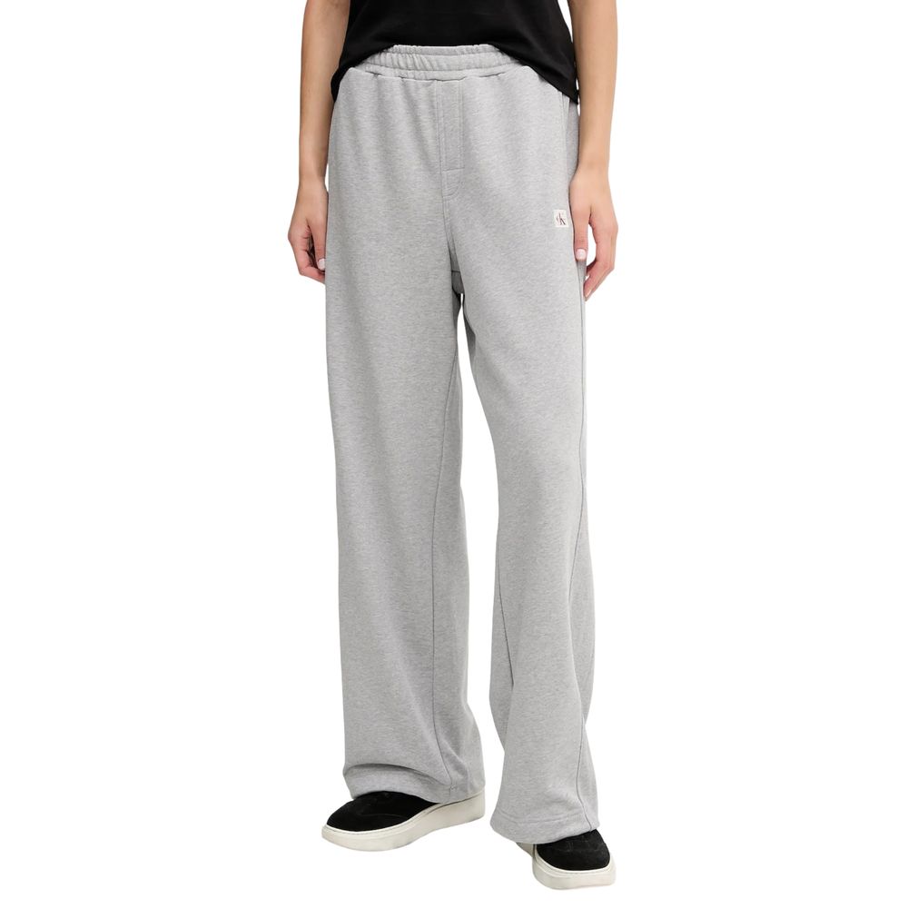 Pantalons de jogging gris en coton de Calvin Klein Jeans, confortables et décontractés pour le sport ou la détente.