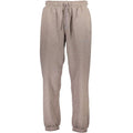 Beige chiné jogger en coton calvin klein marrone pour homme avec taille cordon et poignets élastiques