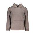 Sweatshirt calvin klein marrone en coton pour homme gris chiné avec logo brodé discret et poignets côtelés