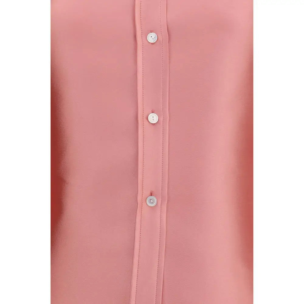 Chemise boutonnée rose pâle calvin klein en polyester léger avec couture verticale subtile sur patte de boutonnage