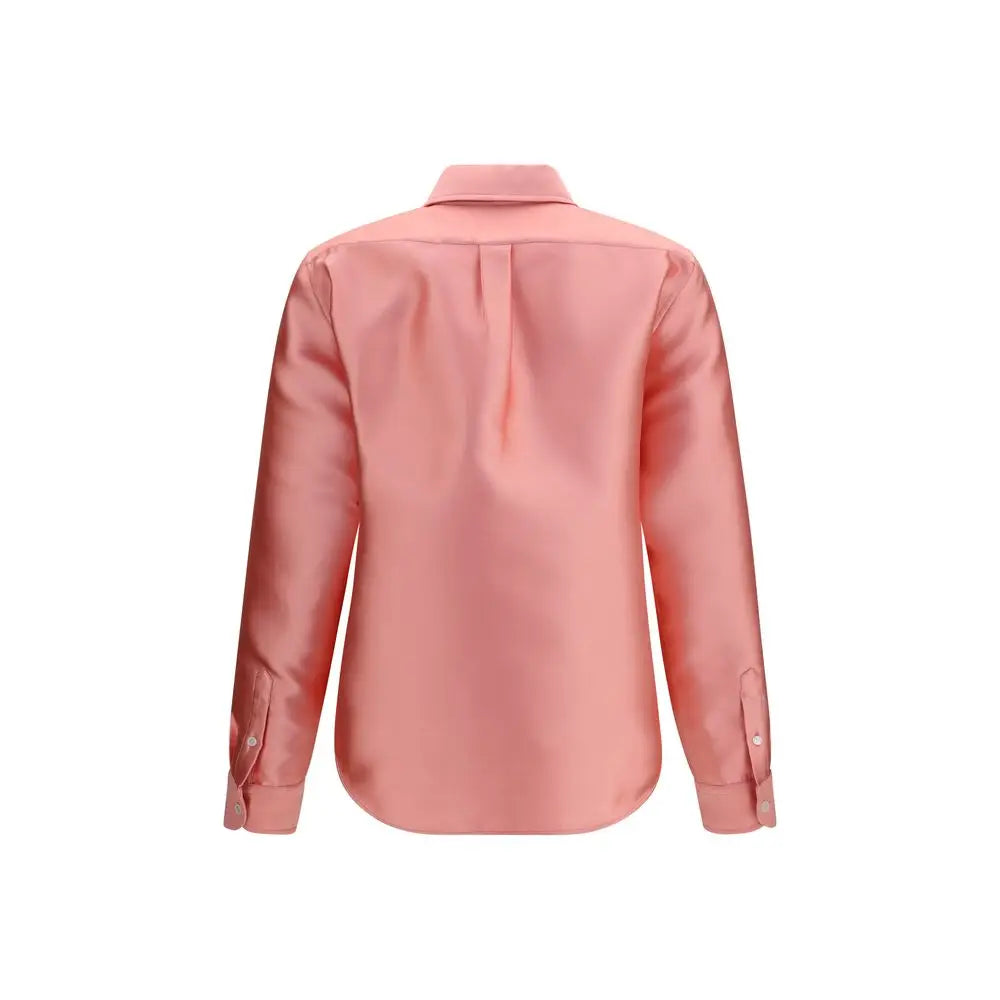 Chemise habillée multicolore calvin klein en polyester avec manches longues satin rose et col classique