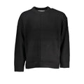 Pull en coton noir calvin klein avec couture centrale et bords côtelés aux poignets et à l’ourlet