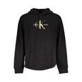 Calvin klein nero coton sweat-shirt homme noir avec logo ck doré brodé sur la poitrine