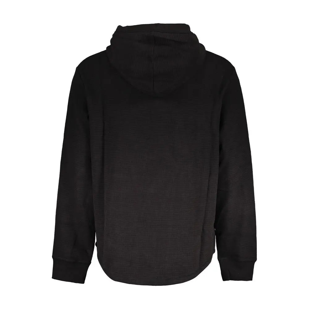 Sweatshirt homme calvin klein nero en coton noir à capuche avec motif texturé subtil