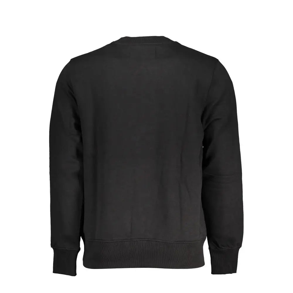 Sweatshirt homme calvin klein nero en coton noir avec col rond et poignets et ourlet côtelés