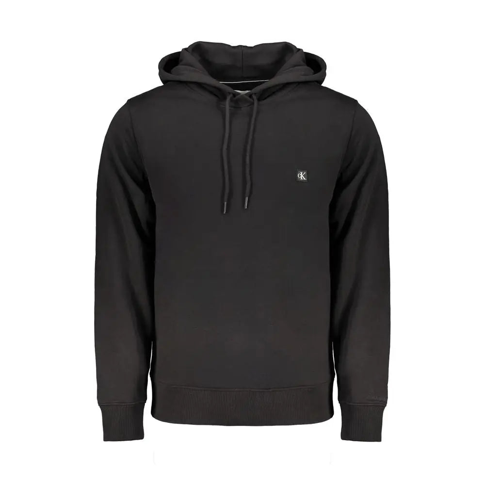 Sweatshirt homme calvin klein nero en coton noir avec petit logo brodé sur la poitrine
