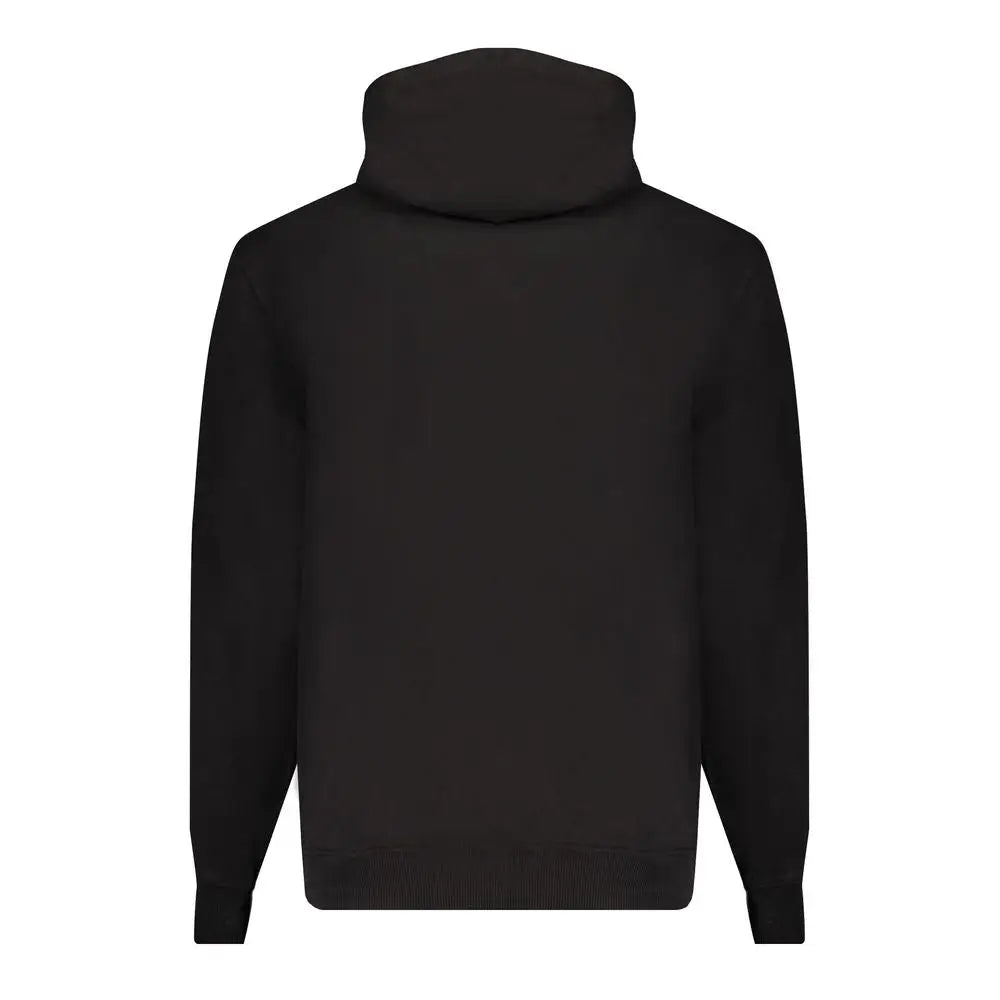 Sweatshirt noir en coton calvin klein homme avec capuche simple et poignets et ourlet côtelés