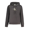 Sweatshirt femme calvin klein nero en coton gris foncé avec logo ck doré contrastant sur la poitrine
