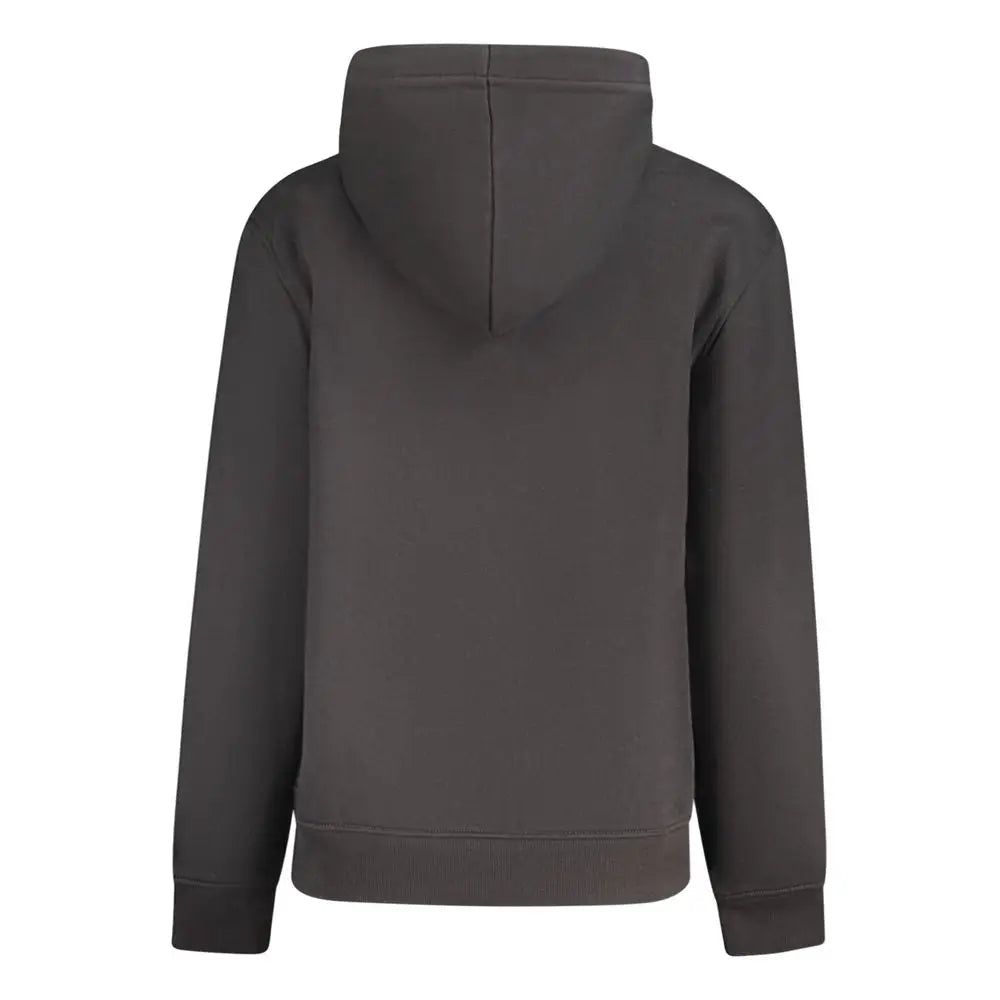 Sweatshirt calvin klein nero en coton pour femme gris foncé à capuche et poignets côtelés au design minimaliste