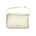 Sac bandoulière en cuir crème calvin klein avec design minimaliste et sangle ajustable