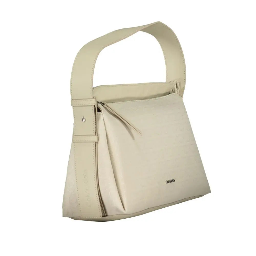 Sac à bandoulière en cuir beige calvin klein avec design minimaliste et couture subtile pour homme