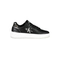 Sneaker femme calvin klein nero en cuir noir brillant avec semelle en caoutchouc blanche