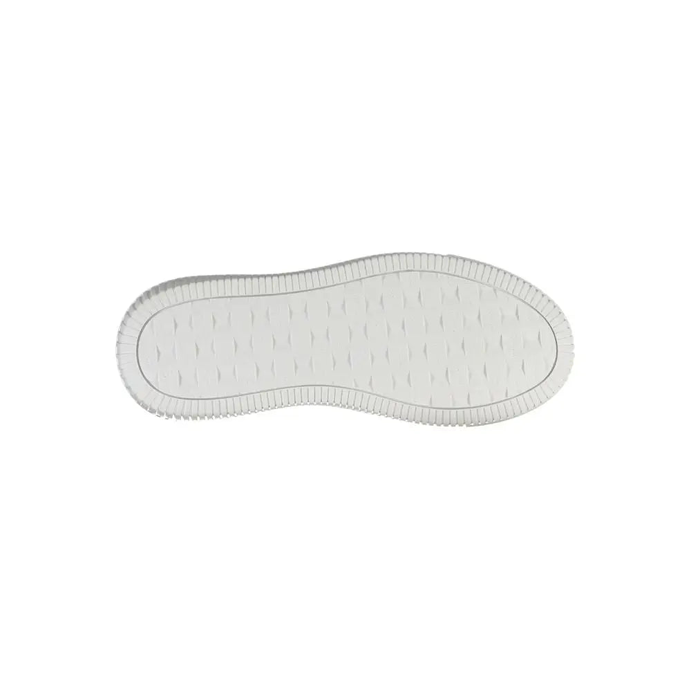 Semelle blanche en caoutchouc texturée avec bord légèrement surélevé de la chaussure calvin klein nero en cuir pour femmes