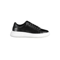 Baskets basses calvin klein nero pelle en cuir noir avec semelle en caoutchouc blanche pour femme